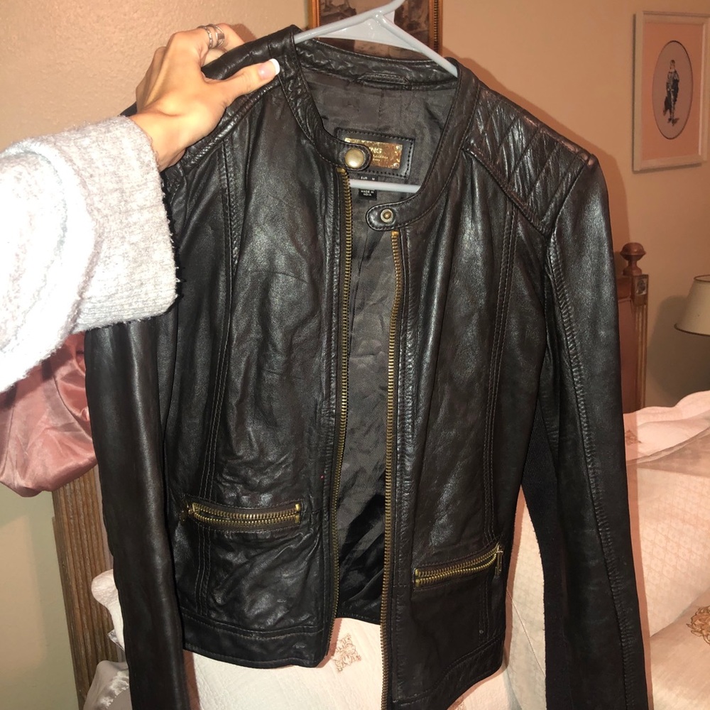 MANGO Genuine Leather Jacket